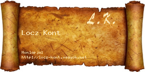 Locz Kont névjegykártya